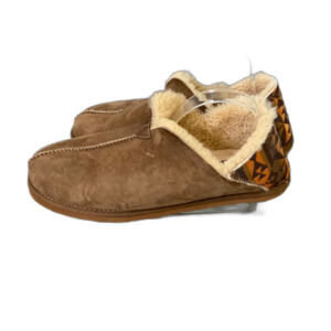 PENDLETON RARE AZTEC DESGN MEN's MOCCASIN  SLIPPERS SIZE 13 WOOL SUEDE *